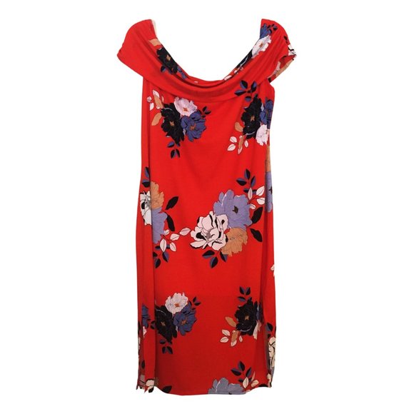 Rachel Roy Off The Shoulder Dress Floral Print Stretch Size 2X NEW - Picture 2 of 5